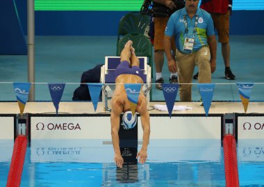 Erkekler 200 m bireysel karışık Rio 2016 Olimpiyat Oyunları Olimpiyat Şampiyonu Michael Phelps Amerika Birleşik Devletleri yarışıyor