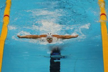 Erkekler 200 m bireysel karışık Rio 2016 Olimpiyat Oyunları Olimpiyat Şampiyonu Michael Phelps Amerika Birleşik Devletleri yarışıyor