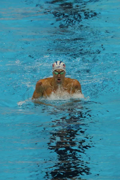 남자의 200 m 개인 혼영 리오 2016 년 올림픽 게임에서 경쟁 하는 올림픽 챔피언 미국의 마이클 펠프스 — 스톡 사진
