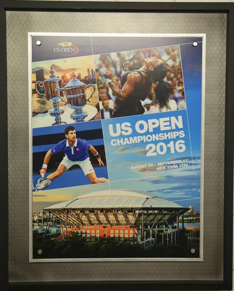 US Open 2016 poster on display at the Billie Jean King National Tennis Center in New York — Stock Photo, Image