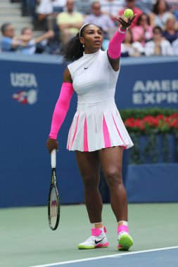 Bize açık 2016 dört maç yuvarlak onu sırasında eylem Grand Slam şampiyonu Serena Williams Amerika Birleşik Devletleri 