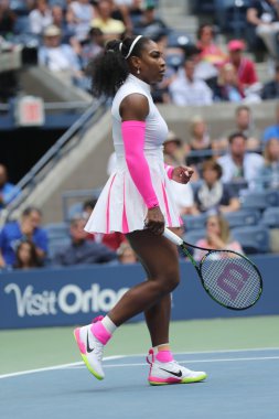Bize açık 2016 dört maç yuvarlak onu sırasında eylem Grand Slam şampiyonu Serena Williams Amerika Birleşik Devletleri 