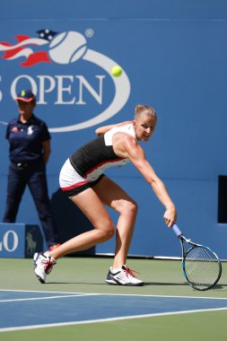 Profesyonel tenis oyuncusu Karolina Pliskova Çek Cumhuriyeti eylem onun turda dört bize açık 2016 maç 