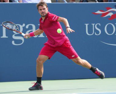 Grand Slam şampiyonluğu Stanislas Wawrinka İsviçre'nin bize açık 2016 onun yuvarlak dört maç sırasında eylem: