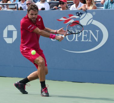 Grand Slam şampiyonluğu Stanislas Wawrinka İsviçre'nin bize açık 2016 onun yuvarlak dört maç sırasında eylem:
