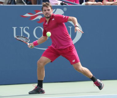 Grand Slam şampiyonluğu Stanislas Wawrinka İsviçre'nin bize açık 2016 onun yuvarlak dört maç sırasında eylem: