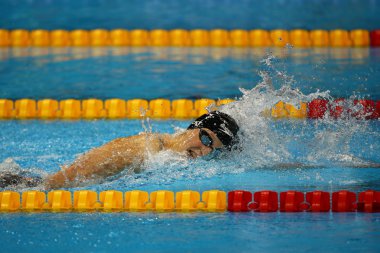 Olimpiyat şampiyonu ABD'li Katie Ledecky, Rio 2016 Olimpiyat Oyunları'nda Bayanlar 800 metre serbest te yarışıyor 