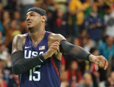 Olympic champion Carmelo Anthony of Team USA in action at group A basketball match between Team USA and Australia  clipart