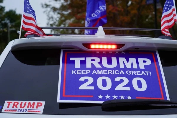 Brooklyn New York October 2020 Trump 2020 Car Sign President — Stock Photo, Image