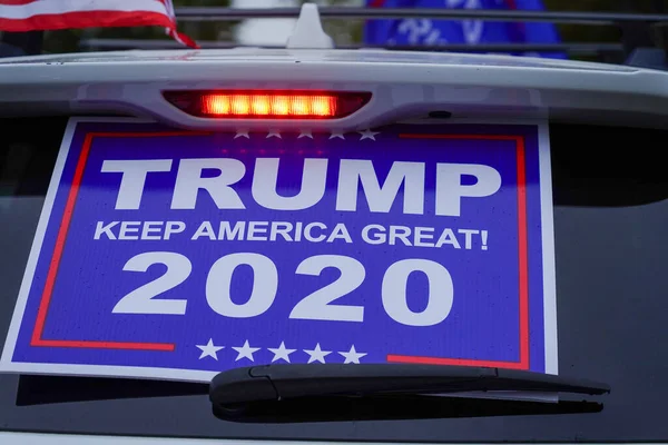 Brooklyn New York October 2020 Trump 2020 Car Sign President — Stock Photo, Image