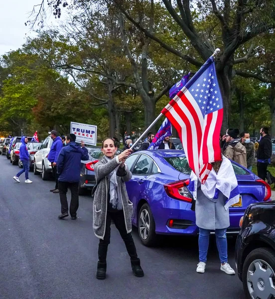 Brooklyn Nueva York Octubre 2020 Los Partidarios Del Presidente Trump —  Fotos de Stock