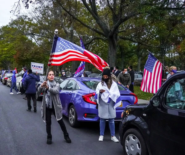 Brooklyn Nueva York Octubre 2020 Los Partidarios Del Presidente Trump —  Fotos de Stock