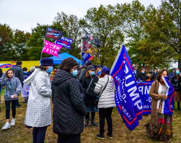 Brooklyn New York October 2020 Прихильники Президента Трампа Беруть Участь — стокове фото