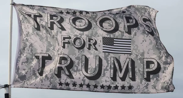 Brooklyn New York November 2020 Troops Trump Flag Support President — Stock Photo, Image