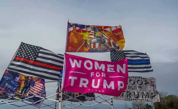 Brooklyn Nueva York Noviembre 2020 Banderas Apoyo Del Presidente Trump — Foto de Stock