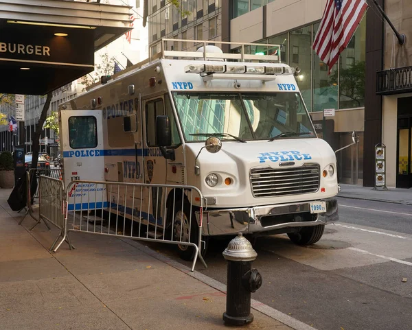New York November 2020 Nypd Mobile Command Post Midtown Manhattan — Stock Photo, Image