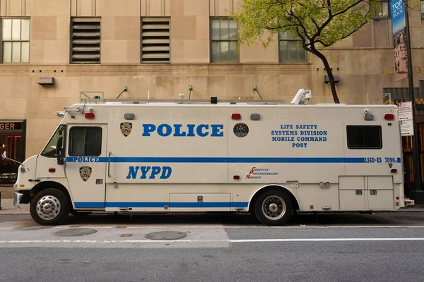 Nueva York Noviembre 2020 Puesto Mando Móvil Policía Nueva York — Foto de Stock