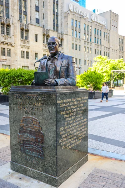 シカゴ イリノイ州 2019年5月23日 シカゴのミシガン通りに沿って設置されたジャック ブリックハウスの胸像 ジョン ビーズリー ブリックハウス John Beasley — ストック写真