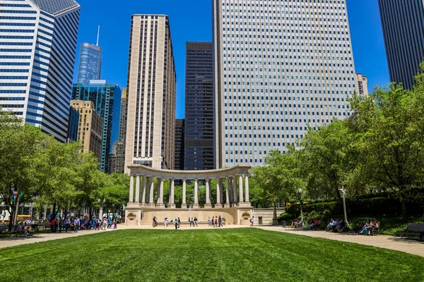 Chicago Illinois Mayo 2019 Monumento Milenio Wrigley Square Millennium Park — Foto de Stock