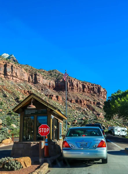 Springdale Utah September 2014 Entrance Zion National Park Utah — Stock Photo, Image