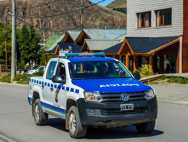 Chalten Argentina February 2020 Police Car Provides Security Chalten Argentinian — Stock Photo, Image