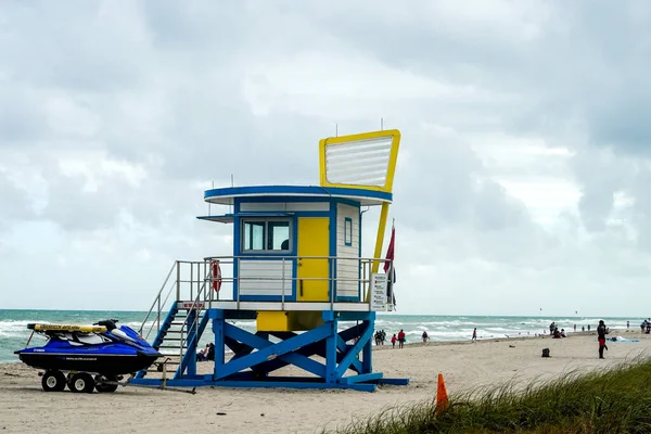 Hollywood Beach Florida December 2020 Hollywood Beach Lifeguard Station South — 图库照片