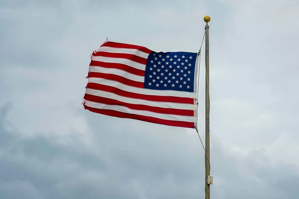 Bandera Estados Unidos Ondeando Atlantic Beach Florida —  Fotos de Stock