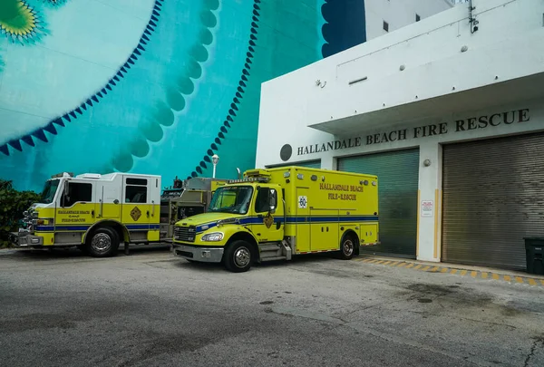 Hallandale Beach Florida December 2020 Hallandale Beach Fire Rescue Truck — Stock Photo, Image