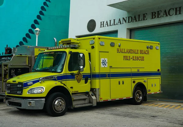 Hallandale Beach Florida Dezembro 2020 Hallandale Beach Fire Rescue Station — Fotografia de Stock