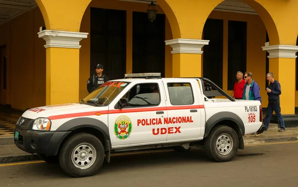 Lima Peru Settembre 2016 Auto Della Polizia Fornisce Sicurezza Vicino — Foto Stock