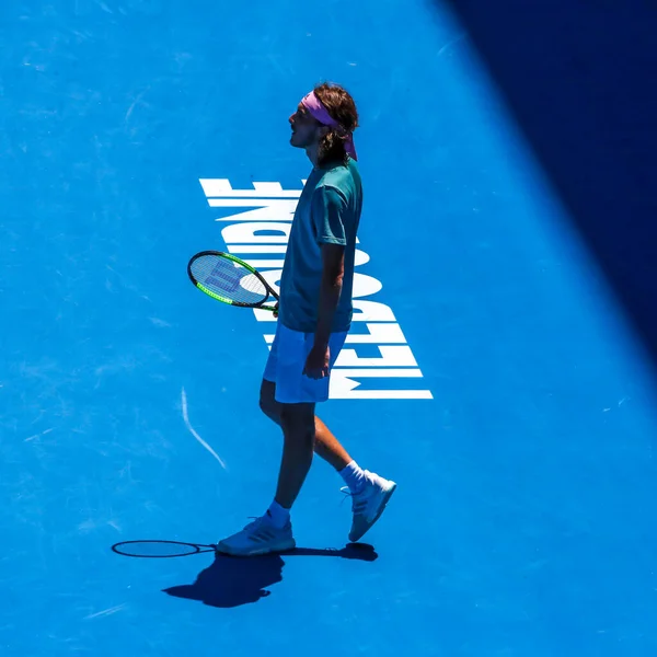 Melbourne Oostenrijk Januari 2019 Professionele Tennisspeler Stefanos Tsitsipas Greece Actie — Stockfoto