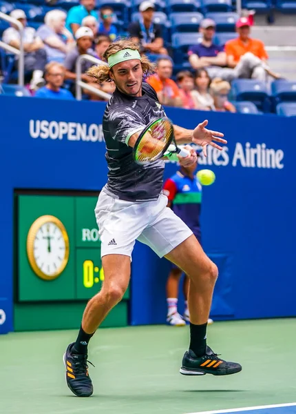 New York August 2019 Professionell Tennisspelare Stefanos Tsitsipas Grekland Aktion — Stockfoto