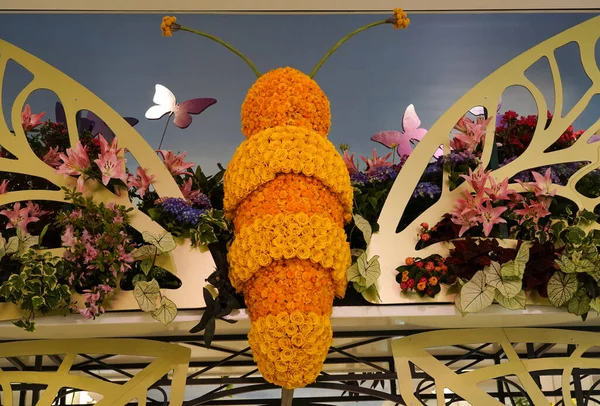 Flower Decoration Famous Macy Annual Flower Show Macy Herald Square — Stock Photo, Image