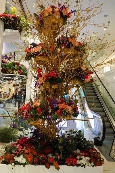 Bloemendecoratie Tijdens Beroemde Jaarlijkse Bloemenshow Van Macy Het Macy Herald — Stockfoto