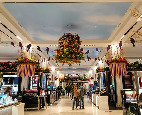 Nova Iorque Maio 2021 Decoração Flores Durante Famoso Macy Annual — Fotografia de Stock