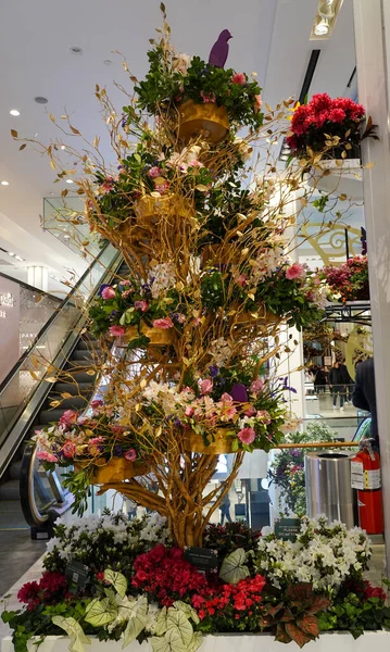 Bloemendecoratie Tijdens Beroemde Jaarlijkse Bloemenshow Van Macy Het Macy Herald — Stockfoto