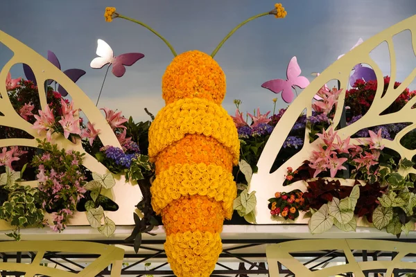 Flower Decoration Famous Macy Annual Flower Show Macy Herald Square — Stock Photo, Image