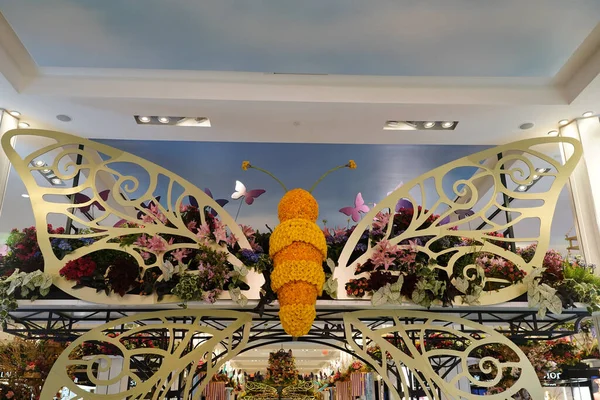 Flower Decoration Famous Macy Annual Flower Show Macy Herald Square — Stock Photo, Image