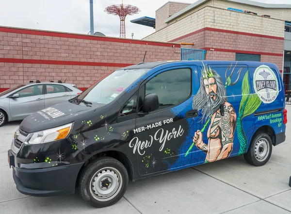 Brooklyn New York May 2021 Coney Island Brewing Company Van — 图库照片