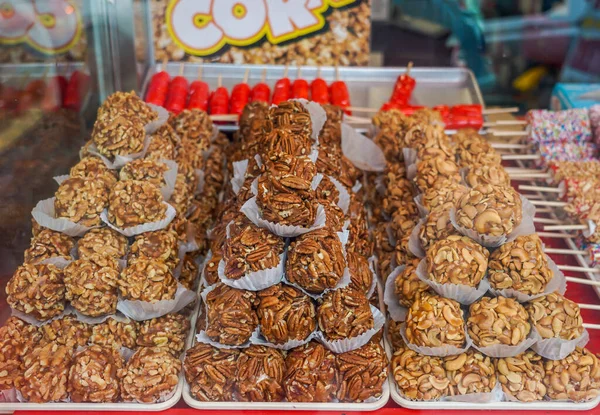 Cashew Caramel Marshmallow Balls Walnut Caramel Marshmallow Balls Old Style — Stock Photo, Image