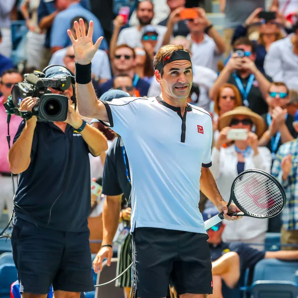 Nueva York Septiembre 2019 Veces Campeón Del Grand Slam Roger —  Fotos de Stock