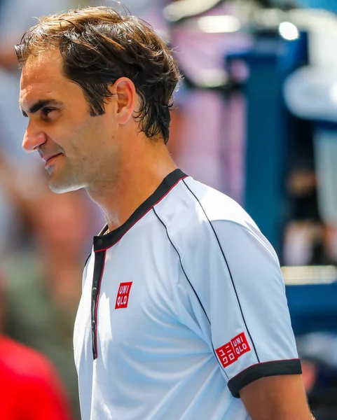 New York Září 2019 Násobný Grand Slam Šampion Roger Federer — Stock fotografie
