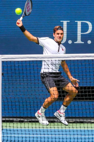 Nova Iorque Setembro 2019 Campeão Grand Slam Roger Federer Suíça — Fotografia de Stock