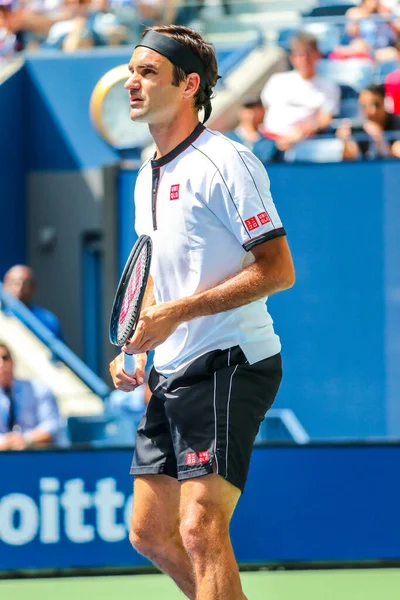 Nova Iorque Setembro 2019 Campeão Grand Slam Roger Federer Suíça — Fotografia de Stock