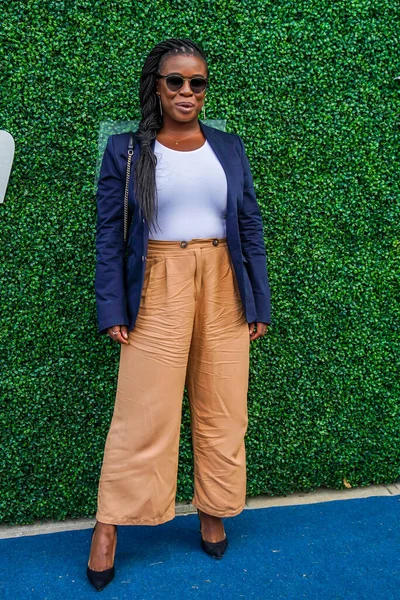 New York September 2019 Amerikaanse Actrice Uzo Aduba Het Blauwe — Stockfoto