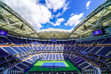 NEW YORK - 7 Eylül 2019: Arthur Ashe Stadyumu Billie Jean King Ulusal Tenis Merkezi 2019 ABD Açık New York