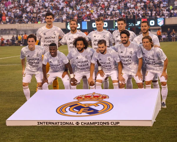 Doğu RUTHERFORD, NJ - 26 Temmuz 2019: MetLife Stadyumu 'nda oynanan 2019 Uluslararası Şampiyonlar Kupası karşılaşmasında Real Madrid ile karşılaştı. Real Madrid 3-7 yenildi 