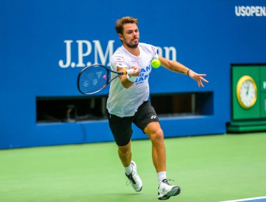 NEW YORK - 22 AĞUSTOS 2018: İsviçre Grand Slam Şampiyonu Stanislas Wawrinka Billie Jean King Ulusal Tenis Merkezi 'nde 2018 ABD Açık 