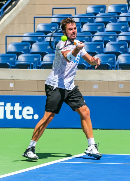 New York 2018 Grand Slam Champion Stanislas Wawrinka Švýcarska Trénuje — Stock fotografie