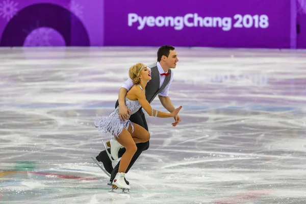 Gangneung Південна Корея Лютого 2018 Олімпійські Чемпіони Олена Савченко Бруно — стокове фото